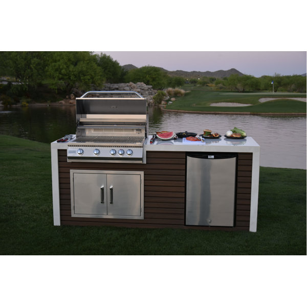Kokomo Grills Classic Shiplap Waterfall Edge 4Burner Propane/Natural